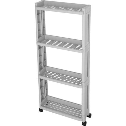 The Goods For Kitchen Storage Rack Fridge Side Shelf 2/3/4 Layer Removable With Wheels Bathroom Organizer Shelf Holder