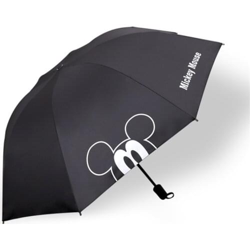 Wind Resistant Disney Black Mickey Umbrella Windproof Rain Parasol Children Men Women Umbrella Portable folding Wind Resistant