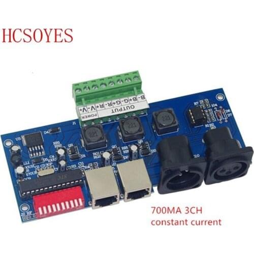 High quality DC12-24V constant current 3CH dmx Controller 700ma led decoder RGB controller For 3528 5050 led lamp strip modules