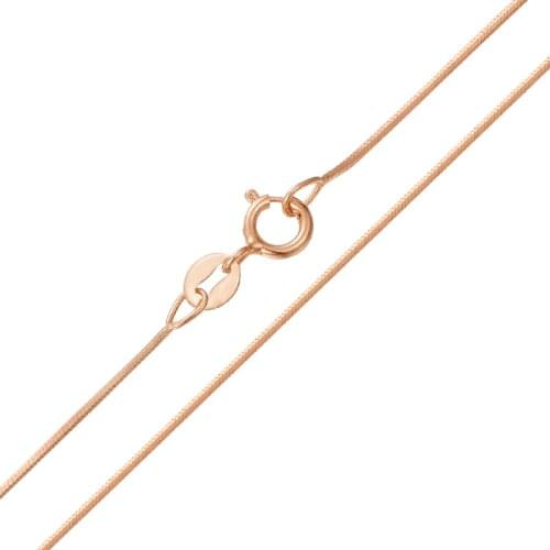 Real 18k Rose Gold Women Luck Snake Chain Link Necklace 0.8mmW 18inches 2.42g