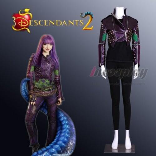 Anime Descendants 2 Mal PU Leather Jacket Heavy tangerine Coat Cosplay Costume For Women Halloween Free Shipping 2019 Customized