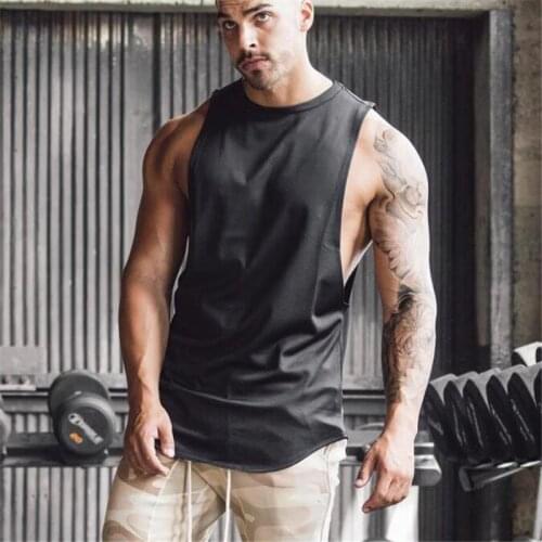 Cotton Running Vest Men Fitness Muscle Sleeveless T-shirts Gym Clothing Sport Tank Tops Bodybuilding Stringer Vest