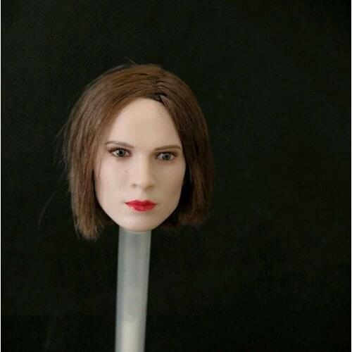 1/6 Girl Head Carved Brown Hair Female Head Sculpt Fit 12'' TBL Pale Skin Action Figure Body