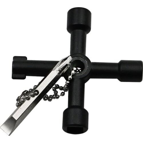 1pcs Key Wrench Multifunction Electric Control Box Triangle Key Wrench / Elevator Door Valve Cross Ratchet Wrench