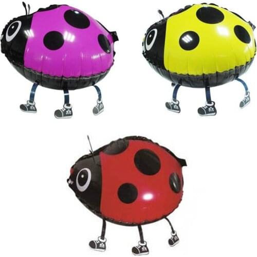 10PC/lot multiple colour ladybug walking balloons animals inflatable air ballon for party supplies kids classic toy 56*43cm