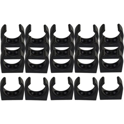 20 Pieces Plastic Clips Paddle Rod Holder Light Stowing Brackets Black