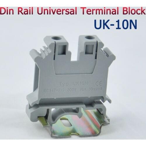 50pcs UK-10N DIN Rail Universal Terminal Blocks Screw Type UK10N Phoenix Type High Quality