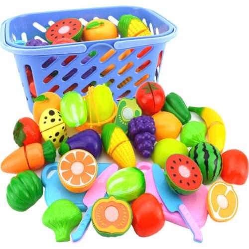 6pcs/Set Pretend Play Plastic Food Toy Cutting Fruit Vegetable Food Pretend Play Artificial Kitchen Toys For Children Best Gifts