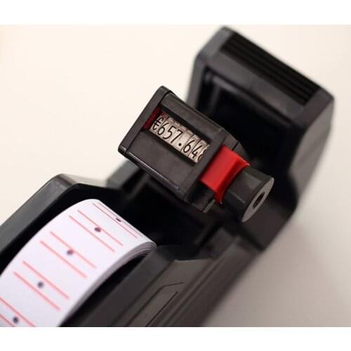 8 Digits Price Tag Gun Labeler Labeller with Red Lines Label Paper for Retail Store Pricing Display Tool + Ink Roller