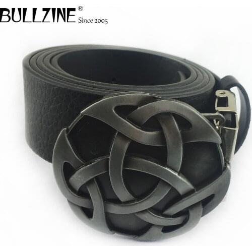 Bullzine Zinc alloy retro western celtic knot belt buckle cowboy jeans belt buckle FREE PU belt FP-03391 drop shipping