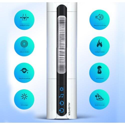 Intelligent Voice Heating Sucking Masturbation Cup Sex Toys for Man Vibrating Oral Aircraft Cup Deep Throat Male Masturbators