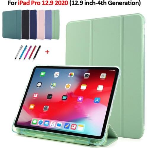 Tablet For iPad Pro 12 9 Case 2020 Flip Stand Protective Case with Pencil Holder Smart Cover For Coque iPad Pro 12.9 2020 Case