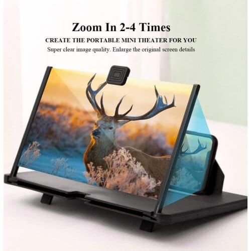 10 Inch 3D Mobile Phone Screen Magnifier HD Video Amplifier Stand Bracket With Movie Game Magnifying Folding Phone Desk Holder