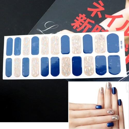 New French Nail Wraps 22 Tips Nail Art Stickers Stripes Designs Waterproof Nail Polish Full Cover Manicure Patch Makeup Tools