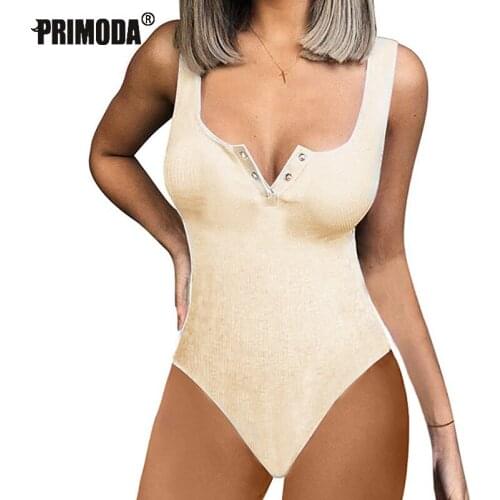 Cleaner Cheap Price High Quality Chinese Clothes Women Sexy Body Mujer Buttons Sleeveless Bodysuit Knit Stretchy Rompers PR494G