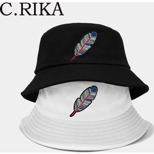 New Summer Feather Bucket Hat for Men Women Lady Girls Outdoor Travel Fisherman Hat Bob Fashion Hip Hop Foldable Shade Panama