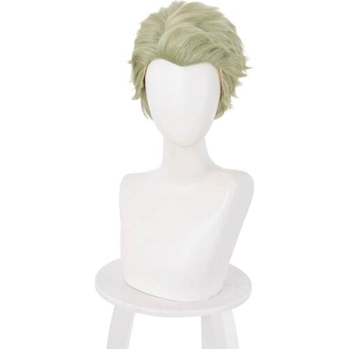Nanami Kento Cosplay Wig Anime Jujutsu Kaisen Mixed Green Short Heat Resistant Synthetic Hair Halloween Party Wigs