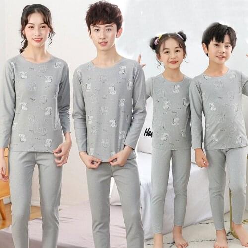 Family Matching Pajama Sets Baby Boys Dinosaur Sleepwear Toddler Girl Cartoon Printed Nightwear Winter New Children Kids Pyjamas