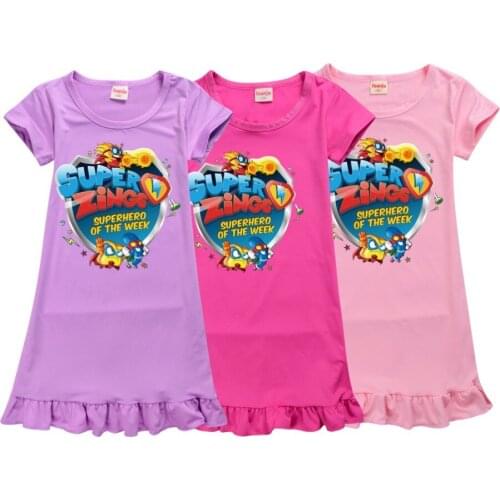 Girls T-shirt Dress Superzings Girls Tutu Dress Halloween Gilrs Dress Summer Princess Kids Birthday Party Dresses Gift For Girl