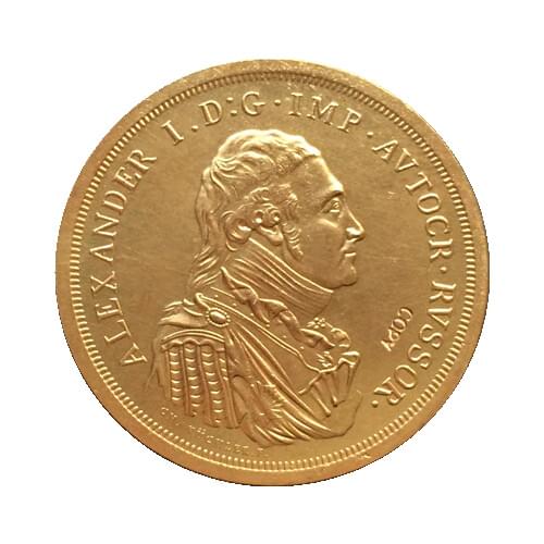 24 k gold plated Russian coins 1 ruble 1804 41mm copy