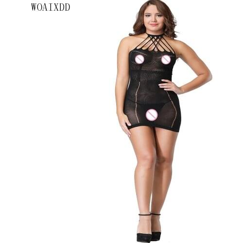 Transparent Halter Erotic Lingerie Sexy Woman Backless Bodystocking Open Crotch Jacquard Sexy Lingerie Hot Erotic Body Stocking