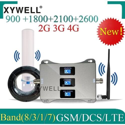 GSM Repeater 2G 3G 4G 900 1800 2100 2600 LTE Cellular Signal Amplifier 4G Cellular Amplifie Mobile DCS Signal Booster Repeater