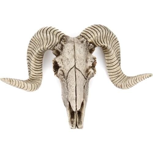 Retro sheep head skull wall hanging resin crafts Christmas decoration holiday horn magic home, living room decoration