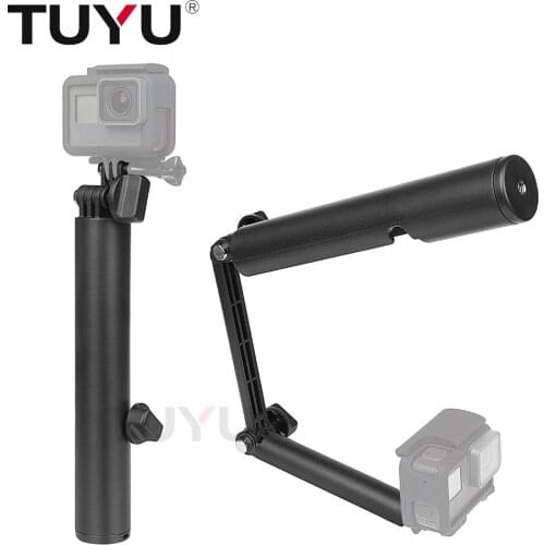 TUYU 3-way Handheld Selfie Stick Monopod Foldable Mount Holder for GoPro Cameras Gopro Hero 6 5 4 3+ AKASO SJCAM SJ4000 EKEN H9