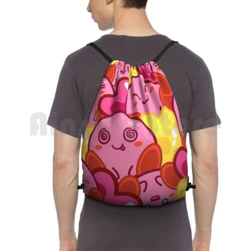Backpack Drawstring Bags Gym Bag Waterproof Pink Nintendo Videogames Game Plataforms Children Kids Miyamoto Videogame