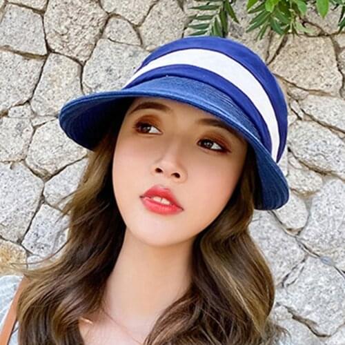 Thoewong Hat women summer all-match sun hat windproof face wide brim duck tongue sun hat