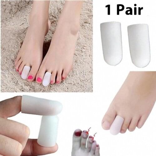 1 Pair Silicone Gel Tubes Finger Little Toe Protector Blister Protect Pain Relief Sleeve Cover Toe Separators Foot Care Tool