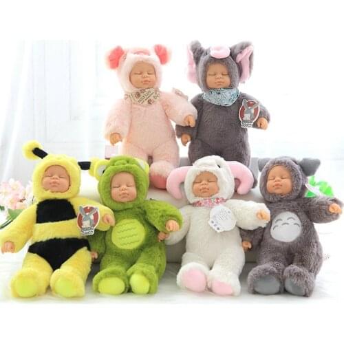 25/37cm Cute Sleeping Baby Dolls & Stuffed Silicone Face Baby Toys Plush Dolls for Girls Bjd Bebe Doll Reborn Baby Kids Toys