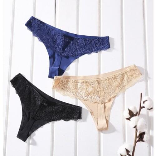 Panties Underwear Women Lace Thong G-String Sexy Briefs Lingerie Woman Low-Rise Thong T-back Female Underwear