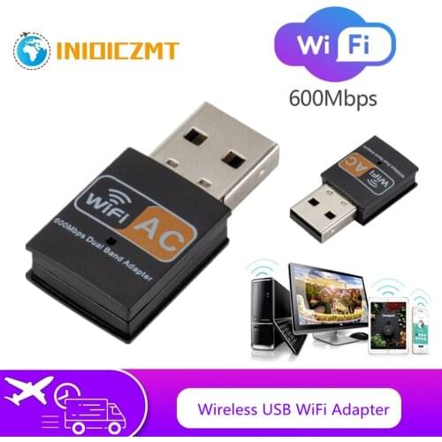 INIOICZMT Wireless USB Wi Fi Adapter 600Mbps wi fi Dongle PC Network Card Dual Band wifi 5 Ghz Adapter Lan USB Ethernet Receiver