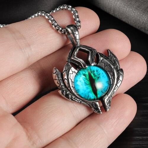 Vintage Titanium Demon Eye Necklace Turkish Eyes for Women Men Simple Clavicle Chain Choker Jewelry Gifts Charms Pendants