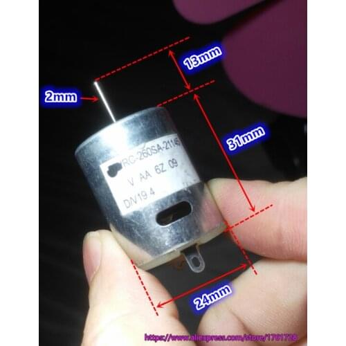 High speed 19.4V 24V 22000rpm 260 DC motor RC-260SA strong manget carbon brush motor