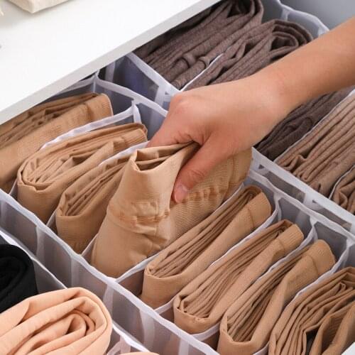 Underwear Storage Box Panties Socks Leggings Storage Box Foldable Mesh Yarn Drawer Type Household Finishing Storage Box Dropship