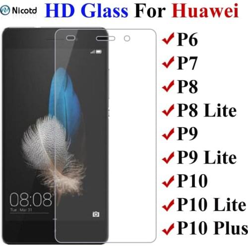 NicoTD Protective Glass On The For Huawei P8 P9 P10 P6 P7 9H Screen Protector For Huawei P8 Lite P9 Lite P10 Lite P8 Lite 2017