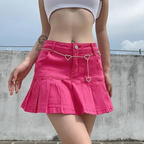 Women Fashion Pocket Solid Color Short Skirt Ladies Stylish Denim Skirt for Shopping Daily Wear