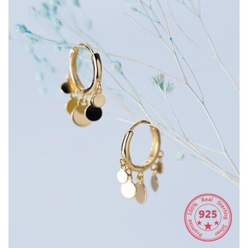 Female Earrings 100% S925 silver 2020 New Style Simple Fashion Ear Buckle Geometric Small Fresh Small Circle Jewelry