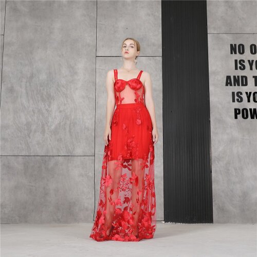 2021 New Arrival Women Long Dress Bandage Lace Sexy Elegant Party Club Celebrity Summer Maxi Dresses Spaghetti Strap Clothes