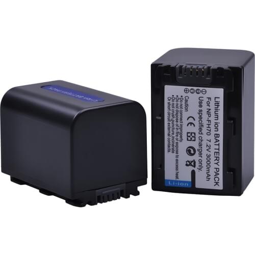 2pcs Bateria For Sony NP-FH70 NP FH70 3000mAh Li-ion Battery For Sony for SONY DCR-SX60 HDR-UX7E UX7 UX5E TG1 TG3 TG5V Camera