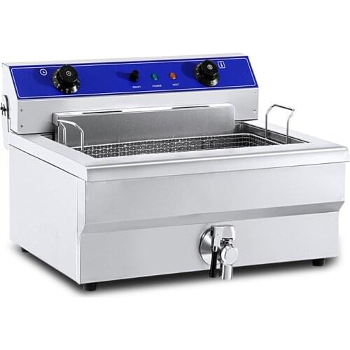 30L Electric Fryer Single Commercial Fried chicken French fries Frying Machine Stainless Steel 6000W Deep Fryer