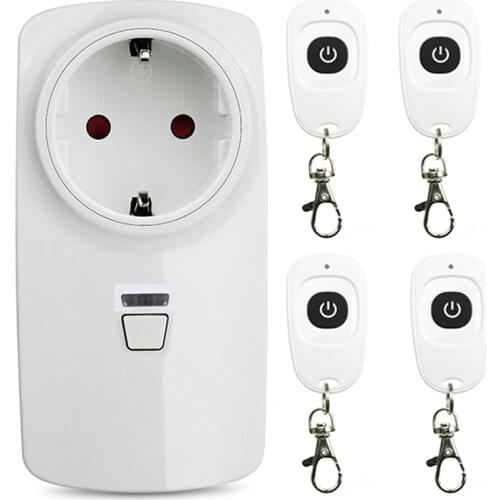 433MHZ 110V 220V 260V RF Wireless Remote Control Switch Socket EU Electrical Outlet Switch Transmitter Light/Fan/Home appliance