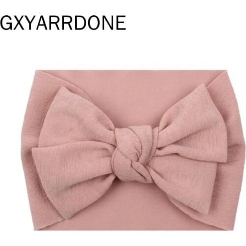 Large Double Layer Hair Bow Headband Girls 2021 Hot Sale Elastic Hair Bands Kids Solid Turban Head Wrap Hair Accessories