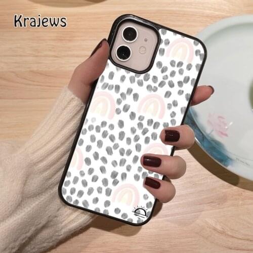Krajews Rainbow Specks coque Phone Case for iPhone 12 mini 5 6S 7 8 PLUS X XS XR 11 PRO MAX SE 2020 Back Cover Funda Shell