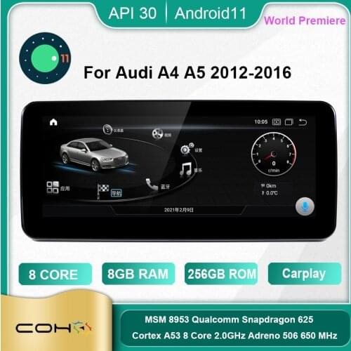 COHO For Audi A4 A5 2012-2016 Android 10.0 Octa Core 6+128G Car Multimedia Player Stereo Receiver Radio