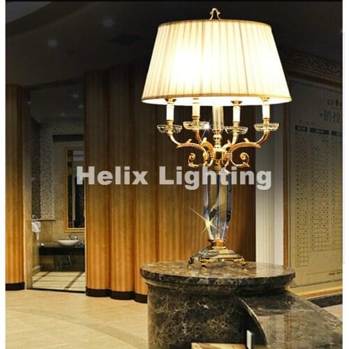 European Modern Crystal Lamp Lighting Bedroom Bedside Lamp D38cm Luxury Fashion Crystal Table Lamp Lighting AC 100% Guaranteed