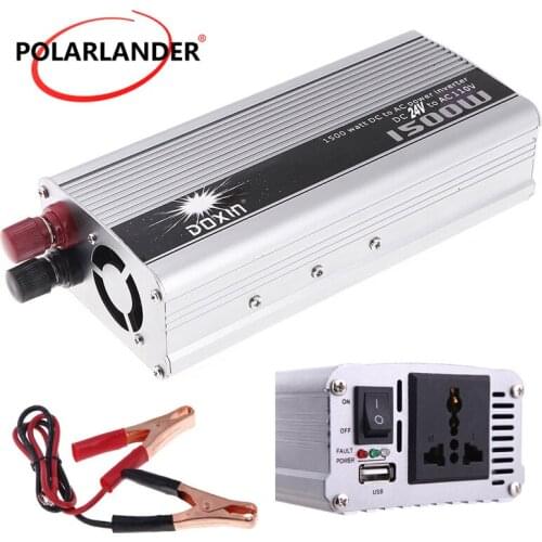 Hot sale Modified Sine Wave car Converter Power Inverter 1500W 24V DC to 110V AC Boat With USB Port voltage transformer