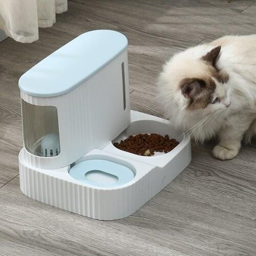 Cat Food Bowl Automatic Feeder Dual-use Large Capacity Drinking Water Feeders For Dog Pet Supplies Multifunction All-in-one